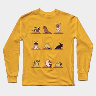 frenchie yoga Long Sleeve T-Shirt